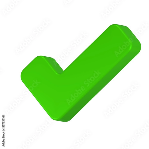 Obraz checklist icon 3d render green color
