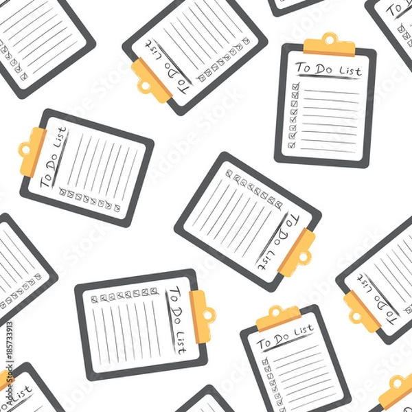 Fototapeta To do list icon with hand drawn text seamless pattern background. Business flat vector illustration. Checklist, task list symbol pattern.