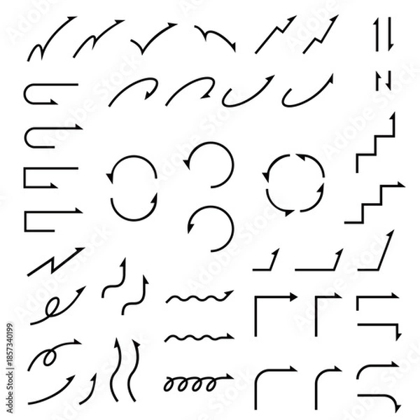 Obraz シンプルなやじるしのセット