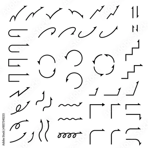 Obraz シンプルなやじるしのセット