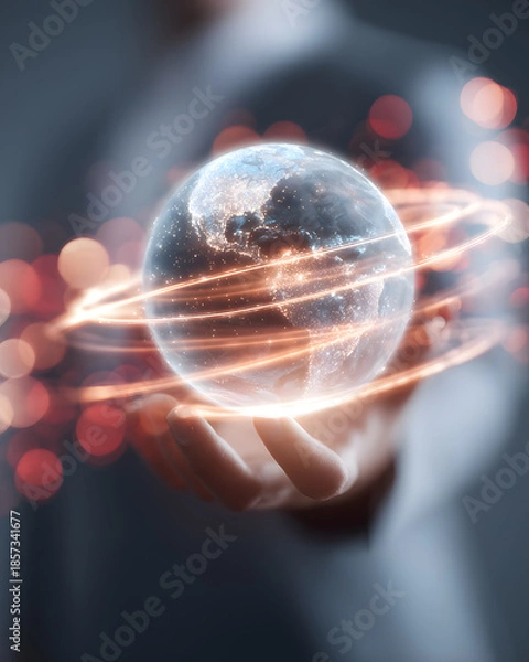 Obraz hand holding globe