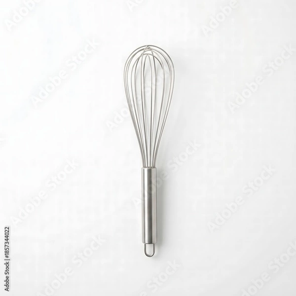 Obraz Silver wire whisk isolated on a white background