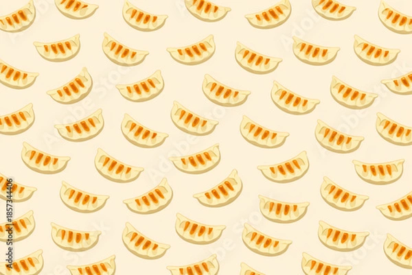 Obraz 焼き餃子の総柄背景