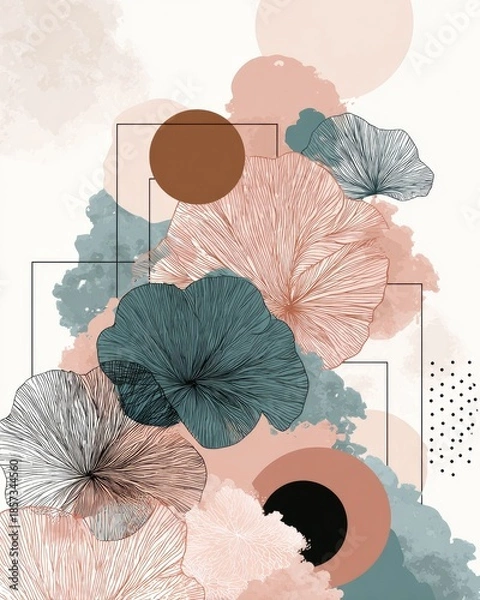 Obraz Abstract Geometric Design With Soft Colors