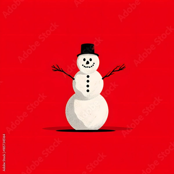 Obraz snowman with black hat