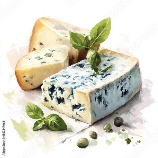 Obraz blue cheese with herbs