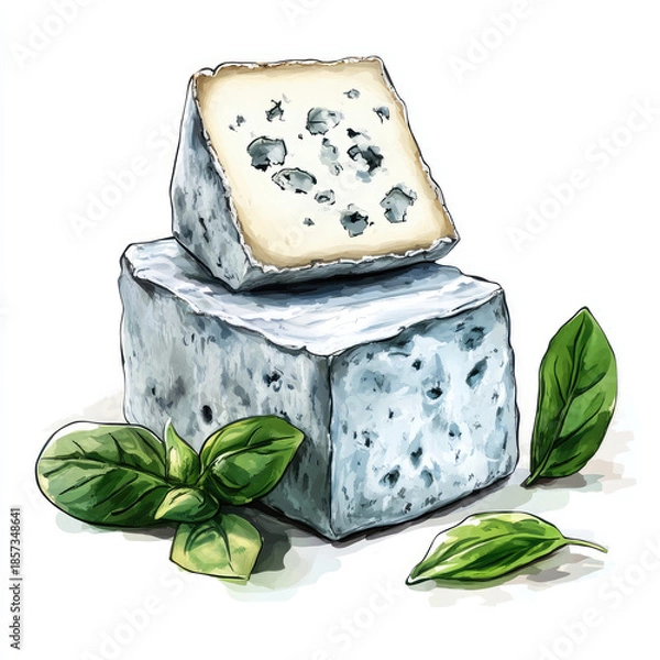 Obraz feta cheese with herbs