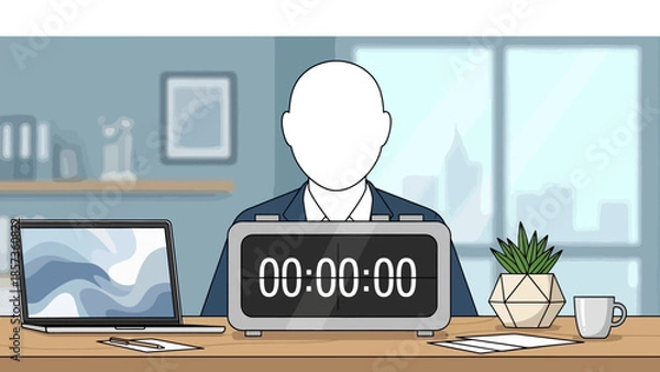 Obraz Office Timer Setup for Focused Work and Productivity.
