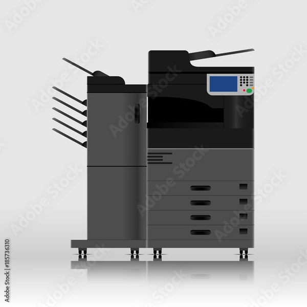 Fototapeta multifunction printer scanner copier, Copy machine, Vector illustration design.