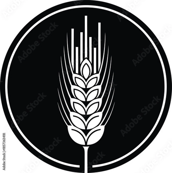 Obraz Wheat Grain Agriculture Emblem Vector