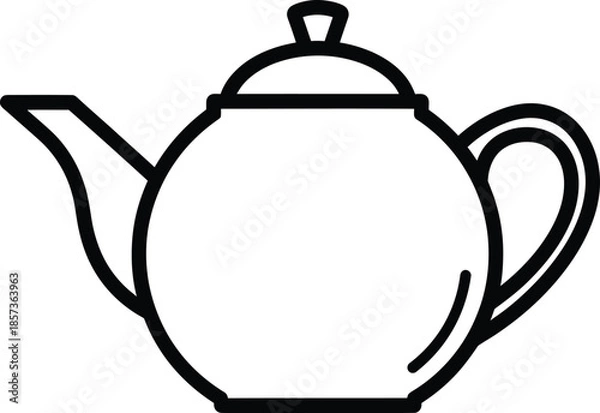 Obraz Teapot Kitchen Outline Vector Illustration