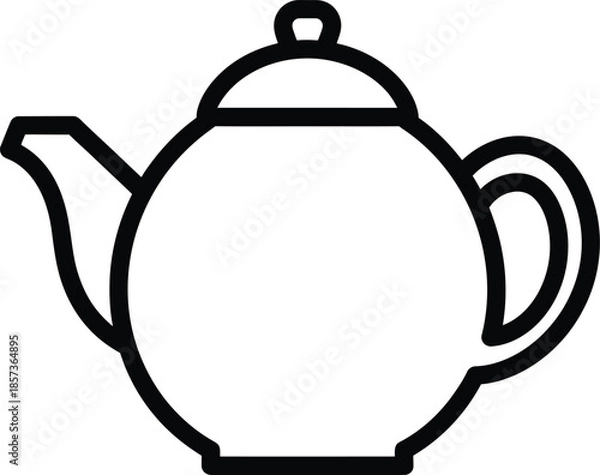 Obraz Teapot Kitchen Outline Vector Illustration