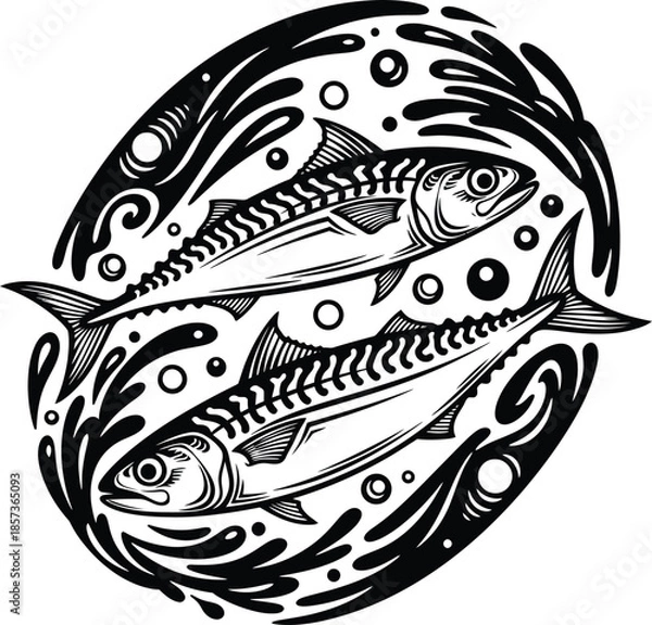Obraz Fish Yin Yang Harmony Vector Illustration