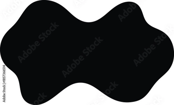 Obraz Abstract Black Organic Blob Shape Vector Illustration