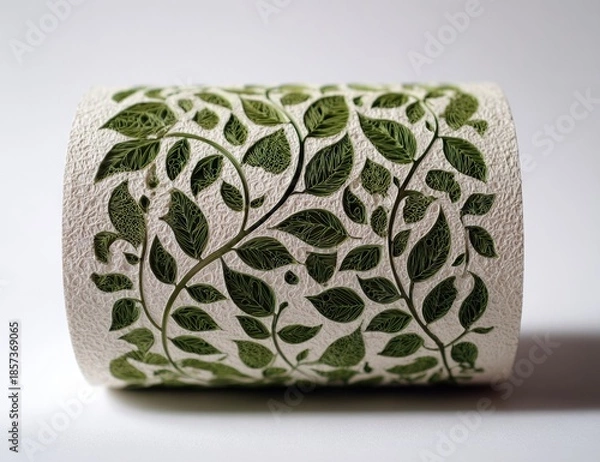 Obraz Green leaves pattern ceramic cylinder
