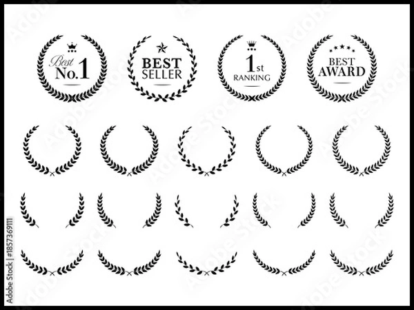 Fototapeta ランキング1位を祝う月桂樹のフレームセット