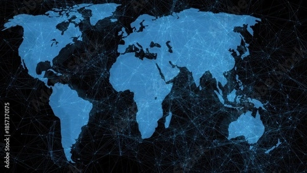 Fototapeta World map representing global network and digital connectivity