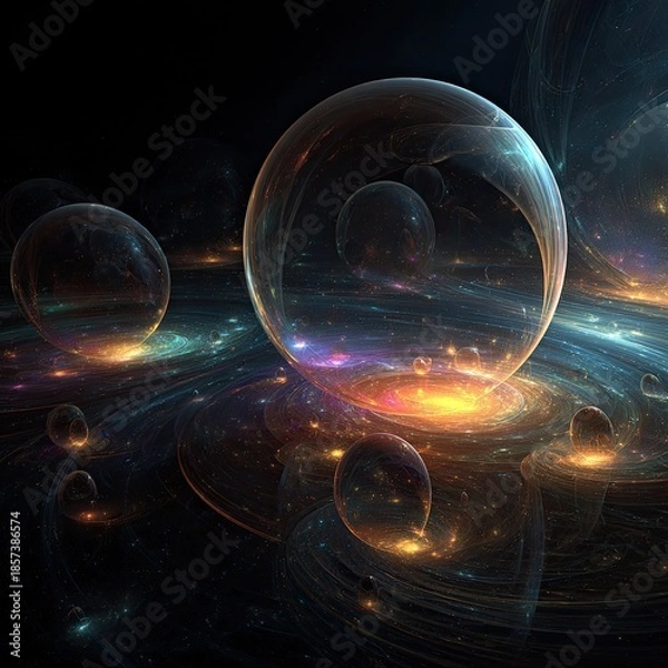 Obraz Abstract Glowing Spheres In Space