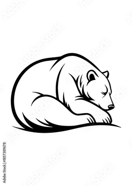 Obraz Sleeping Bear Minimalist Vector