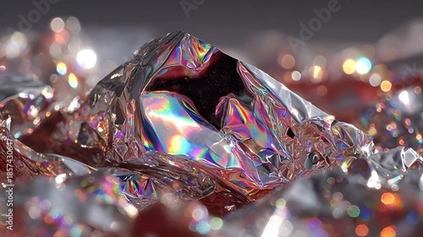 Obraz Macro silver aluminum foil texture wallpapers