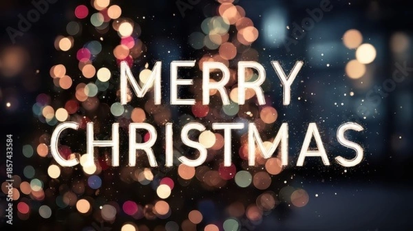 Obraz A blurry background with a merry christmas message
