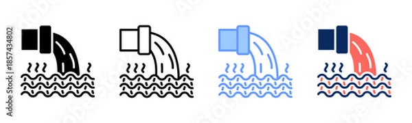Obraz Dirty Water icon set multiple style collection