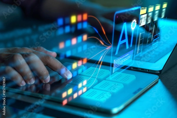 Obraz Using an AI-powered digital document management system to increase efficiency and automate workflow.