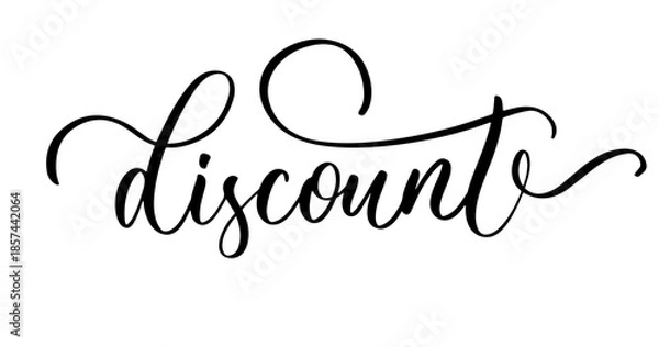 Obraz Discount lettering in elegant cursive style.