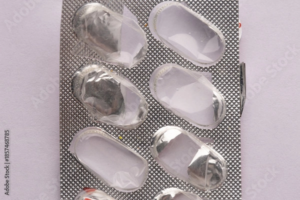 Obraz Empty metallized packaging from tablets
