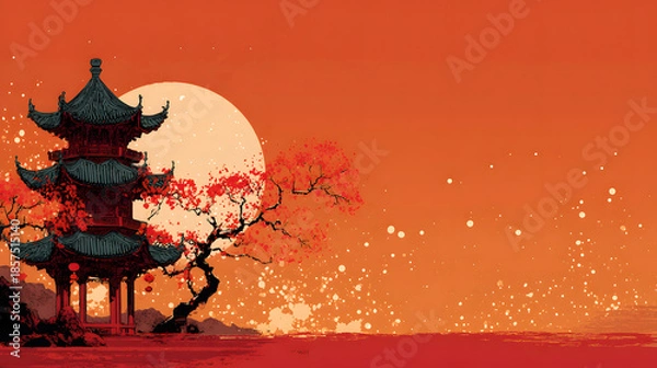 Obraz Advertising background cultural new year asia