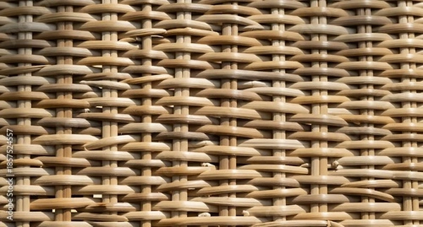 Obraz 天然素材が心地よい籐編みのバスケットテクスチャ