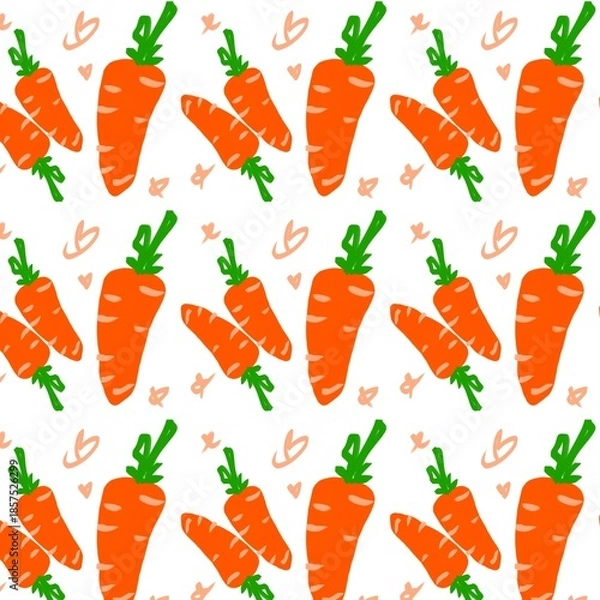 Fototapeta Cute Carrot Pattern Background Design