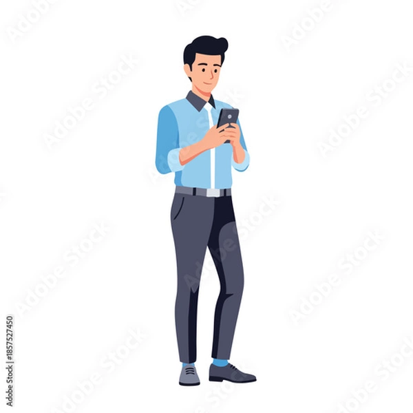 Fototapeta man using cellphone