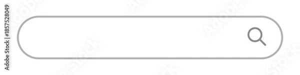 Obraz シンプルなグレーの検索窓・検索バーのイラスト素材　Search bar illustration