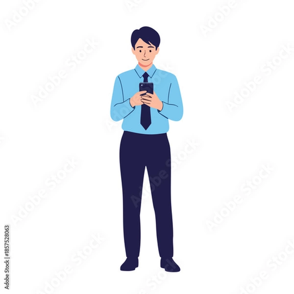 Fototapeta man using cellphone