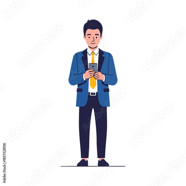 Fototapeta man using cellphone