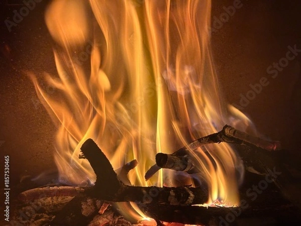 Obraz Gemütliches Kaminfeuer