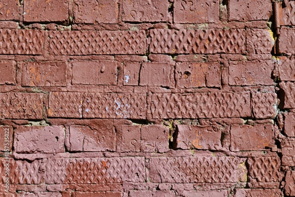 Obraz Old red brick wall texture made from textured bricks