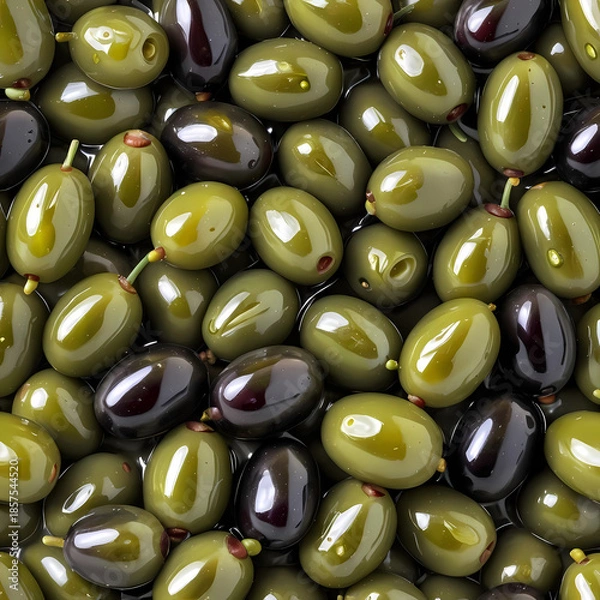 Fototapeta green olives background