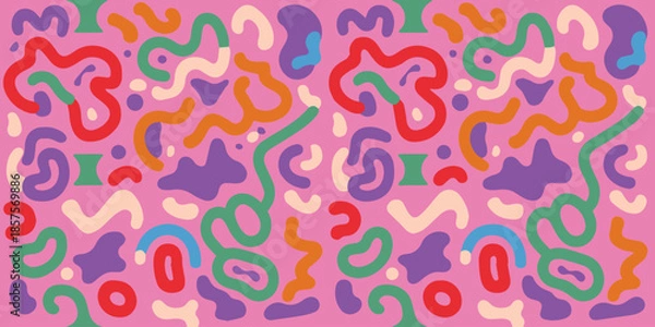 Fototapeta abstract repeating motif organic shapes vertical symmetry pattern