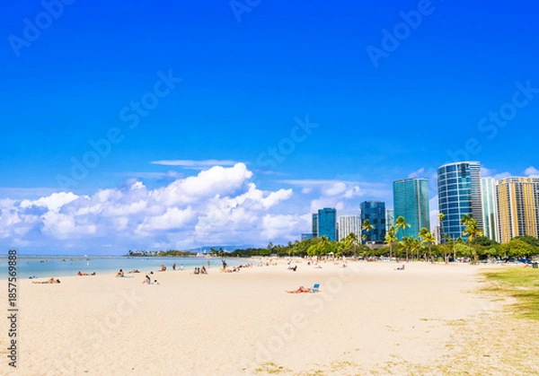 Obraz ハワイ　アラモアナビーチ