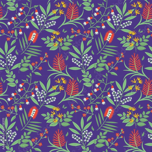 Obraz Australian seamless decorative vector flowers