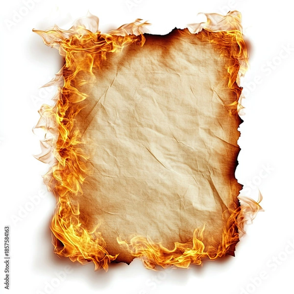 Obraz old paper with burning candle