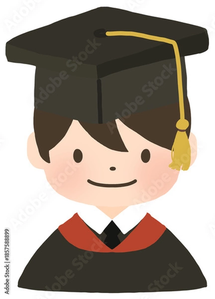 Obraz 졸업식 남자 학생 일러스트