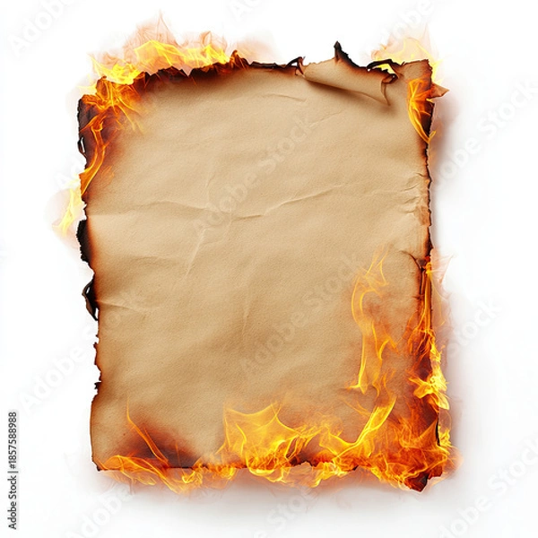 Obraz burnt paper with burnt edges