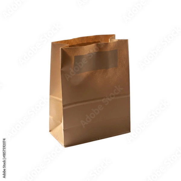 Obraz Brown paper bag on Transparent Background