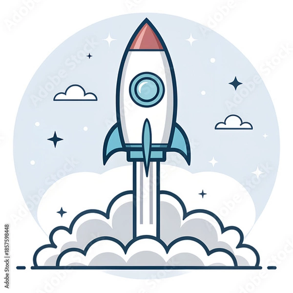 Obraz space rocket vector illustration