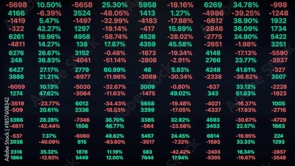 Obraz Digital data matrix with financial statistics