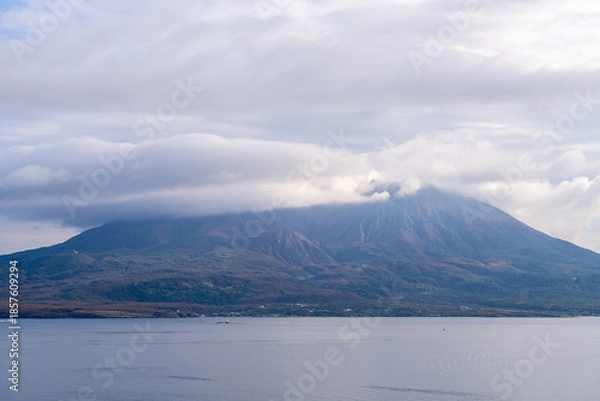 Fototapeta 曇天の桜島