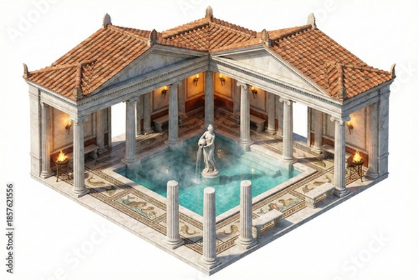 Obraz Isometric Ancient Roman Marble Bath